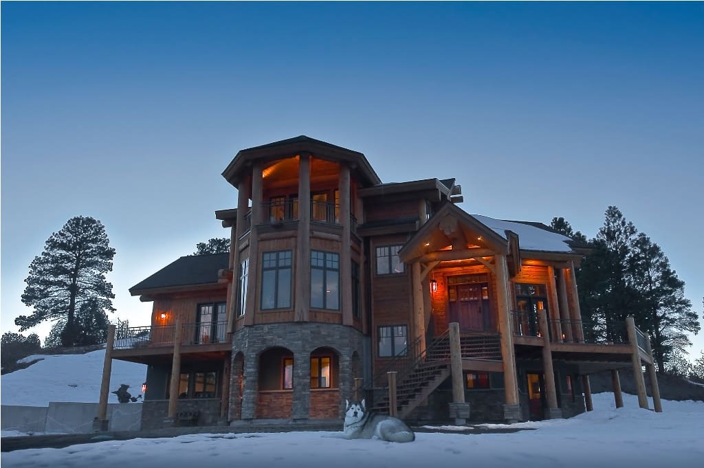 Post and Beam Log Home design.