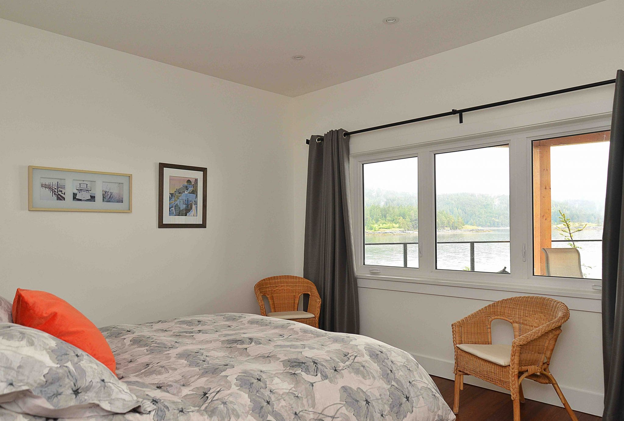 Pender Harbour Timber Frame Home | Streamline Design Ltd Bedroom with neutral tones
